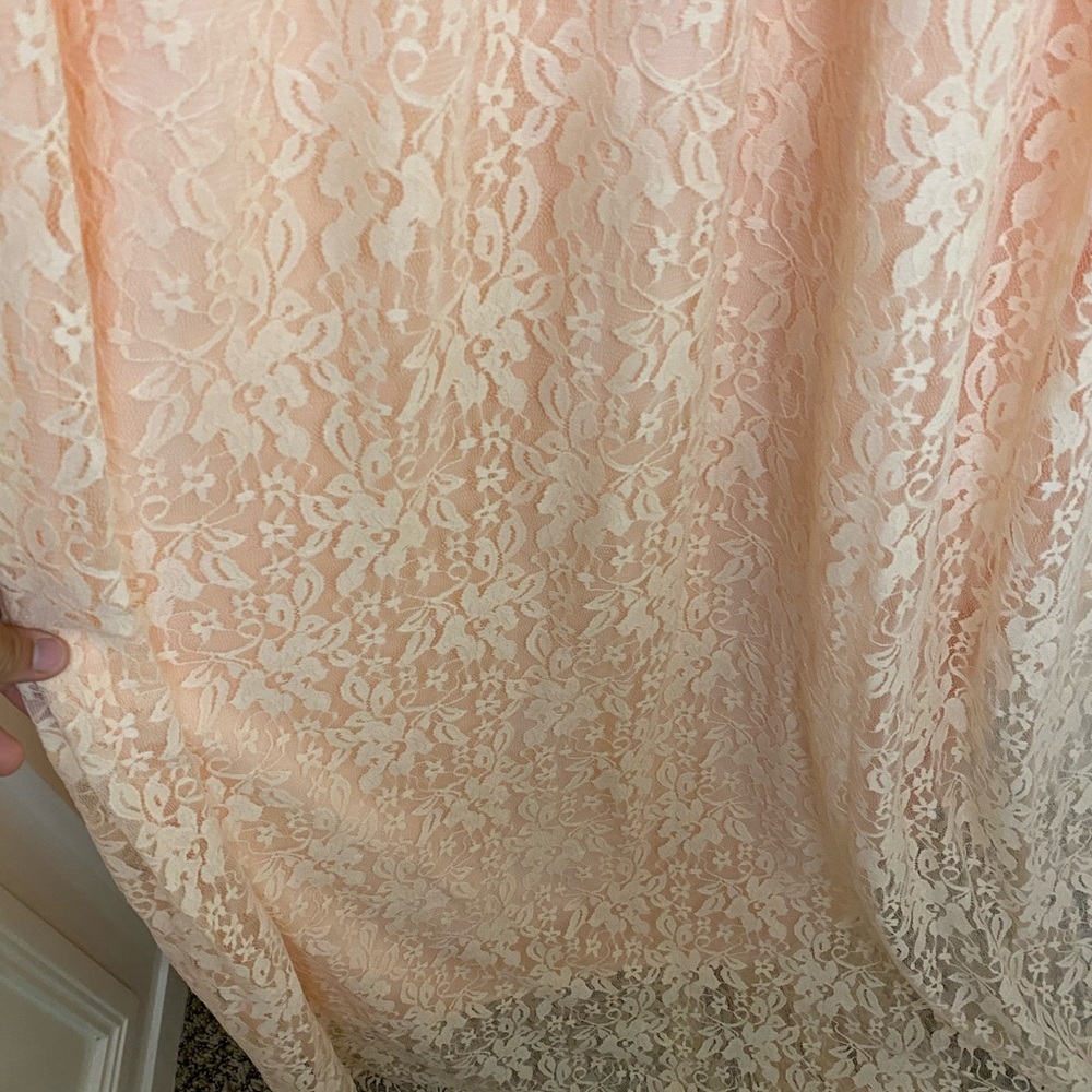 Elegant Peach Lace maternity Dress - Picture 5 of 7